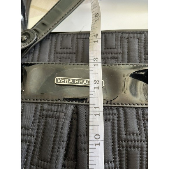 Vera Bradley Black Quilted Shoulder Tote Hand Bag - Picture 7 of 16